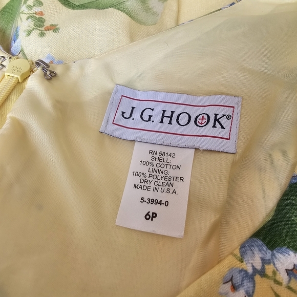 Lily Of The Vally Floral Print Yellow Dress, Green Ribbon At Waist, Size Small P - Picture 10 of 13